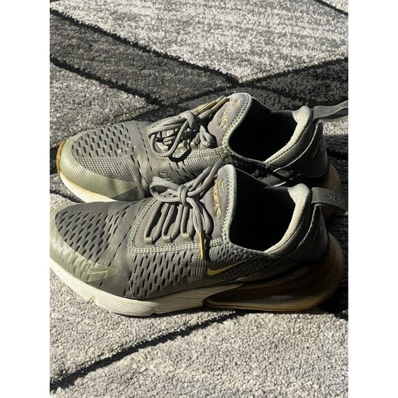 Nike Air Max 270 In Dark Stucco Metallic Gold Sz 7 Womens Running Shoe - Picture 4 of 6